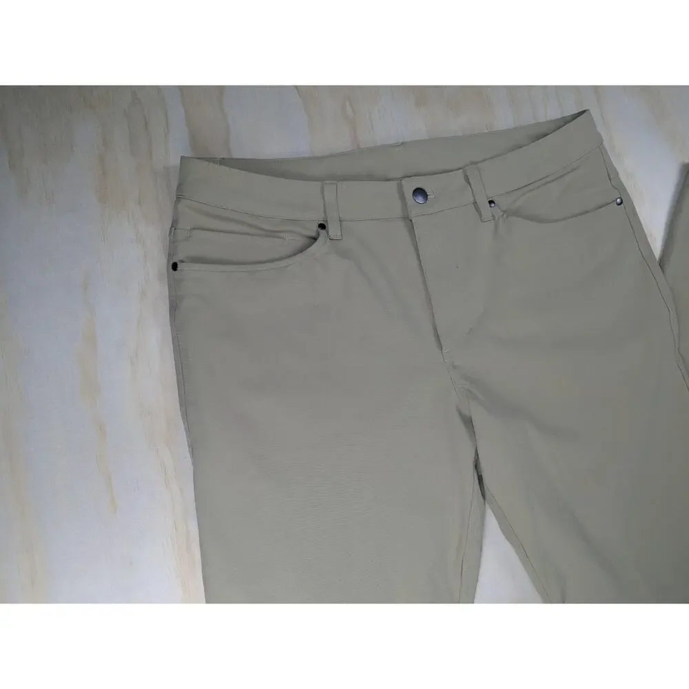 Lululemon Men's 34 ABC 5-Pocket Pant Khaki Tan Warpstreme Flawed